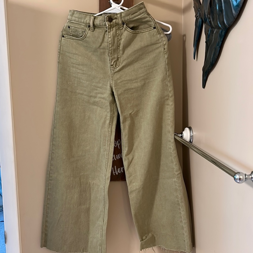 Urban Outfitters Green Low A-Wide Legged Jeans
